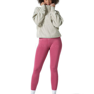 Sweat-shirt léger en polaire Sherpa pour femme, col montant, logo sur le devant, respirant, écologique, vêtement d'hiver, tissu doux - Product Image 3