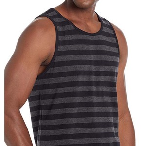 Chaleco Deportivo de Verano para Hombre, Camiseta sin Mangas a Rayas, Cuello Redondo, Tejido de Algodón, Informal, Transpirable - Product Image 6