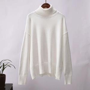 Suéter de punto personalizado para mujer, cuello alto, holgado, jersey de invierno, venta al por mayor - Product Image 5