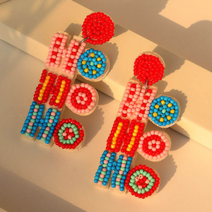 Joyería de diseño: Colgante con letra personalizada, diseño único, hecho a mano, ligero, con cuentas de tela y cuentas de semillas, clásico, MULTI CRAFT de alta calidad - Product Image 4