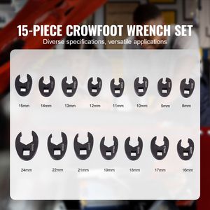 Set di chiavi a zoccolo da 15 pezzi da 1/2 e 3/8 di pollice con custodia in PP, metriche da 8 a 24 mm, in acciaio CRMO, personalizzabile, supporto OEM - Product Image 2