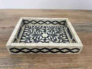 Bandeja de Servir Cuadrada de Lujo con Incrustaciones de Hueso, Artesanía Natural para Hotel, Restaurante y Hogar - Product Image 4