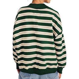 Women Mock Neck Sweatshirt Heavyweight Oversized <b>Drop</b> Shoulder Top - Product Image 3