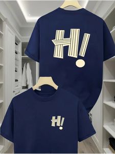 Nueva Camiseta Moderna HI de Hombros Caídos, Algodón Premium de Alta Densidad con Estampado DTF, Venta al Por Mayor - Product Image 4