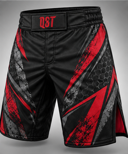 Shorts MMA pour hommes, noir, rouge, gris, imprimé par sublimation, shorts de combat athlétiques, évacuation de l'humidité, séchage rapide, respirant, extensible - Product Image 5