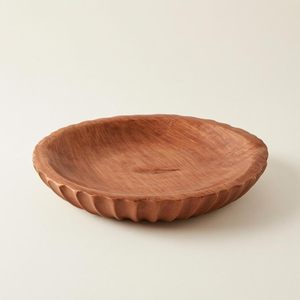 Bandeja Redonda Acanalada de Madera para Frutas, Tazón de Madera Tallada con Vetas Naturales, Bandeja Decorativa para Exhibición de Frutas en Mesa - Product Image 3