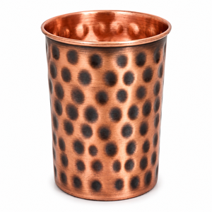 Gobelet martelé en cuivre pur, verre ayurvédique pour l'eau et les cadeaux bien-être, vaisselle en métal non revêtue et non doublée - Product Image 1