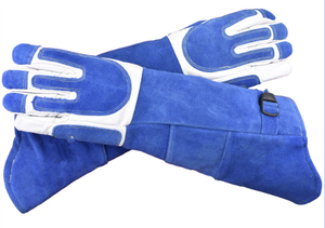 Gants de soudage en cuir robustes avec logo personnalisé, résistants à la chaleur, avec manchette extra longue, gants de travail de sécurité pour le soudage MIG TIG - Product Image 5