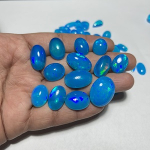 Natural Ethiopian Blue Opal Oval Cut Gemstone Cabochon with Brilliant Fire Flash Rainbow Play for Jewelry Collectors - Product Image 3