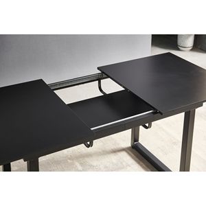 Modern <b>Square</b> Extendable Dining <b>Table</b> with Metal Leg 70.86W X 31.5D X 29.5H Space Saving for <b>Kitchen</b> & Living Room - Product Image 6
