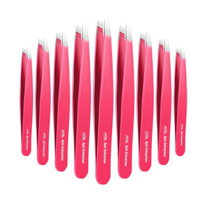 Slanted Tip Precision Beauty Tool Eyelash Extension Facial Hair Grooming Professional Stainless Steel Eyebrow Tweezers Kit - Product Image 1