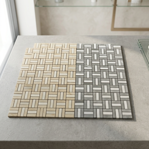 Tuiles murales en céramique en mosaïque de bande, en porcelaine turquoise et marron, pour salle de bain et cuisine, prix de gros, décoration chinoise - Product Image 2