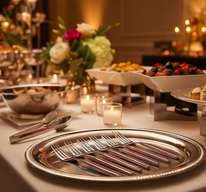 Ensemble de fourchettes en acier inoxydable avec manche rouge, design minimaliste, finition miroir haute brillance, résistant à la rouille, couverts pour mariage et repas - Product Image 4