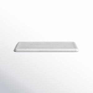 Plateau rond en marbre élégant, plateau de service en marbre blanc pour la décoration de la maison et le rangement de la cuisine, élégante assiette en marbre - Product Image 1