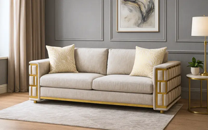 Muebles modernos para sala de estar en forma de L con cojines, juego de sofás compacto de tela para 5 personas, ahorrador de espacio, de alta calidad. - Product Image 6