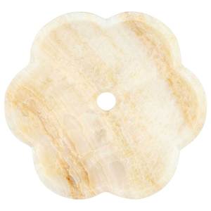 Vasque en onyx blanc afghan en forme de fleur, lavabo en pierre naturelle, finition brossée, vasque de salle de bain contemporaine - Product Image 4