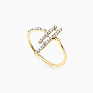 Bague ouverte géométrique moderne en diamant de laboratoire pour femme, or 10K 14K 18K, argent 925 935, anniversaire, mariage, luxe - Product Image 3