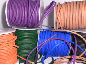 Différentes tailles cordon en cuir rond bricolage bijoux artisanaux 1mm-9mm résultats composants en gros - Product Image 2