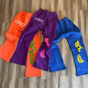 High Quality Custom Fleece <b>Joggers</b> Men Sweatpants French Terry Baggy <b>Stacked</b> Flare Sweat Pants Men NEW - Product Image 4