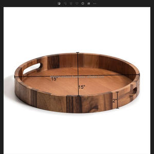 Bandeja de Almacenamiento Redonda de Madera Natural, Bandeja Organizadora de Madera para Decoración - Product Image 4