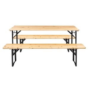 Set da Picnic Portatile in Legno 5.8FT con Tavolo e Panche, 3 Pezzi, Arredo Pieghevole da Esterno, Facile da Riporre, Design Richiudibile, SOSTITUZIONE 28819587 - Product Image 1
