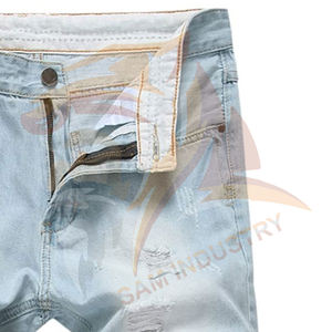 Shorts en jean pour hommes avec logo personnalisé, streetwear, fabricant professionnel de shorts en jean personnalisés pour hommes - Product Image 4