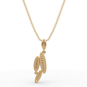 Collier pendentif en or plaqué 18 carats pour femme, avec diamant taille marquise en forme de plante, chaîne à maillons de luxe pour usage quotidien - Product Image 4