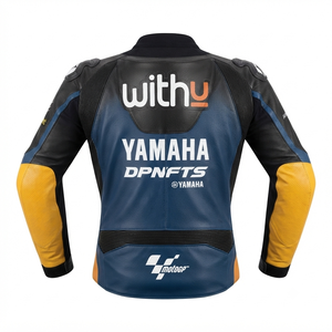 Men’s Ramaha Cowhide Leather <b>Racing</b> <b>Jacket</b>/Chaqueta MotoCP Style CE Level 2 Armor Motorcycle Track Riding Protective Gear CE - Product Image 2