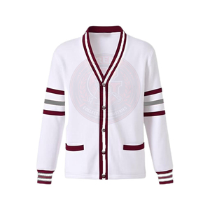 Cárdigan Blanco de Punto, Cuello en V, Manga Larga, Cierre de Botones, Suéter Unisex para Hombre y Mujer, 100% Algodón - Product Image 1