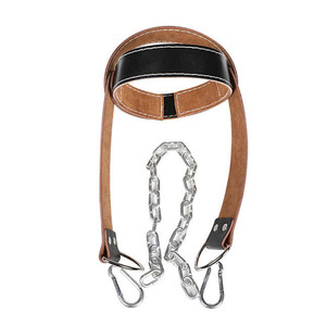 Genuine Leather Head <b>Harness</b> Neck Exerciser for Bodybuilding Strength Training Fitness Workout Adjustable Tool - Product Image 2