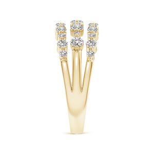 Anillo de Diamantes Cultivados en Laboratorio de Corte Redondo y Varias Hileras de Lujo para Mujer en Oro de 10K, 14K, 18K y Plata 925, 935 - Product Image 3