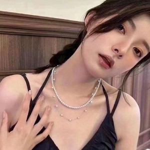 Collier en or 18 carats avec perles d'eau douce rondes de 4 à 5 mm, sans défaut, collection ciel étoilé - Product Image 3