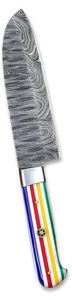 มีดทำครัวเหล็กดามัสกัสทำมือ ด้ามเรซิ่นลายหลากสี มีดหั่น - Product Image 4