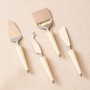 Juego de servicio de ensaladas con mango de latón y plata, conjunto de servicio de comida, de acero inoxidable, venta al por mayor - Product Image 5