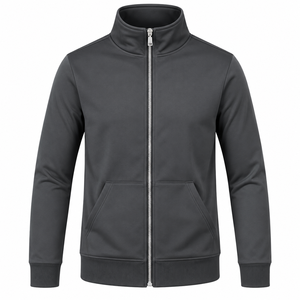 Vente en gros : Sweat-shirt à capuche zippé en coton imperméable, couleur unie, décontracté, grande taille, avec poches, pour l'automne - Product Image 1