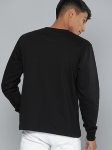 เสื้อสเวตเชิ้ตคอกลมแขนยาวสีดำสำหรับผู้ชาย พิมพ์ลายหมายเลข 8 สีส้ม สวมใส่สบาย ทรงปกติ ผ้าถักสำหรับฤดูใบไม้ร่วง ผ้าฝ้าย 100% - Product Image 2