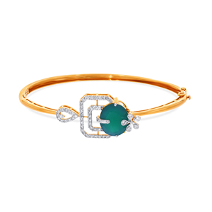 Pulsera de Cadena GLEAMORA ENTERPRISE de Lujo en Oro Amarillo de 18K con Diamante Cultivado en Laboratorio, Corte Brillante, Diseño Intrincado y Entrecruzado para Mujer - Product Image 2