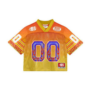 Maillot de football en mesh surdimensionné personnalisé de haute qualité, T-shirt rétro de football, Maillots en mesh pour hommes, T-shirt de football ample en mesh - Product Image 2