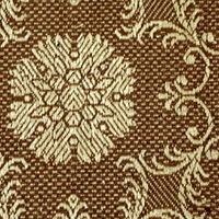 Tapis moderne DECORDEC en laine tuftée à la main, motif floral médaillon, marron beige, antidérapant, écologique, pour salon, chambre, hôtel