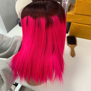 ผม100% สีออมเบรสีชมพูผมมนุษย์สไตล์เวียดนามตรงจัดส่งรวดเร็วสีแดง - Product Image 5