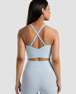 Nuevo Diseño, Sujetador Deportivo de Yoga para Mujer, Cuello en U, Transpirable, de Alta Calidad, con Gran Soporte, Sin Costuras, Ligero, con Tirantes Ajustables, Color Sólido - Product Image 3