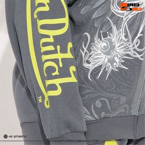 Sudadera con capucha extragrande de alta calidad para mujer, con cremallera, gris, con estampado digital, estilo urbano, transpirable, para unisex. - Product Image 4