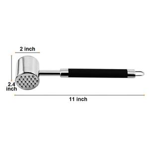 Maillet attendrisseur de viande double face en acier inoxydable de qualité commerciale, marteau à viande robuste, outil de cuisine durable - Product Image 4