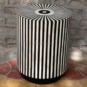 Tabouret de luxe en incrustation d'os pour table à manger Console personnalisée en incrustation d'os rond pour la maison de Falak World Export - Product Image 2