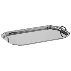 Luxury <b>Rectangular</b> Metal Serving <b>Tray</b> with Handles Polished Silver Decorative <b>Mirror</b> <b>Tray</b> for Hotel Restaurant Wedding Decor - Product Image 4