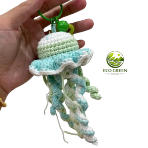 พวงกุญแจแมงกะพรุนถักโครเชต์แฮนด์เมด น่ารัก น้ำหนักเบา ของตกแต่งกระเป๋า ของขวัญสำหรับเด็ก - Product Image 2