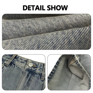 Pantalones Vaqueros para Hombre, 100% Algodón, Alta Calidad, Estilo Casual, Pantalones Cargo, Corte Holgado, Lavado Enzimático - Product Image 5