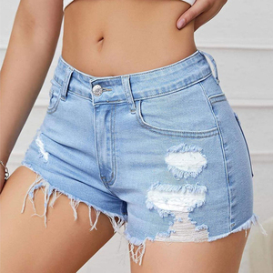 Shorts en jean pour femmes de haute qualité, séchage rapide, respirants, sur mesure, déchirés, décontractés - Product Image 1