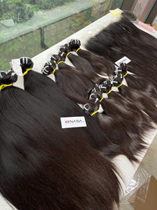 Extensions de cheveux tissés à la machine, couleurs noir foncé, donneur unique, cheveux de bébé, cheveux vierges vietnamiens, super double trame, prix de gros - Product Image 3