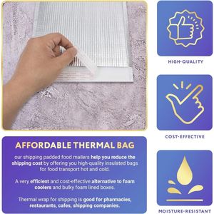 Confezionare 250 isolate 8.5x11 borse di spedizione termica in schiuma leggera resistente spedizione protettiva - Product Image 4